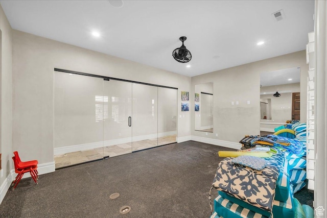 2255 S Hill Rd Unit 14, St George, UT 84790 - interior space featuring recessed lighting, visible vents, carpet flooring, and baseboards
