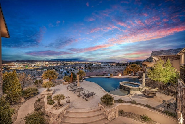 2255 S Hill Rd Unit 14, St George, UT 84790 - view of swimming pool featuring a patio and a pool with connected hot tub