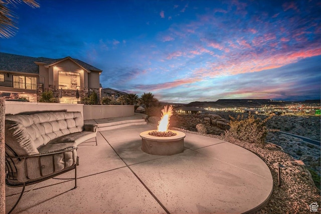 2255 S Hill Rd Unit 14, St George, UT 84790 - view of patio with an outdoor fire pit