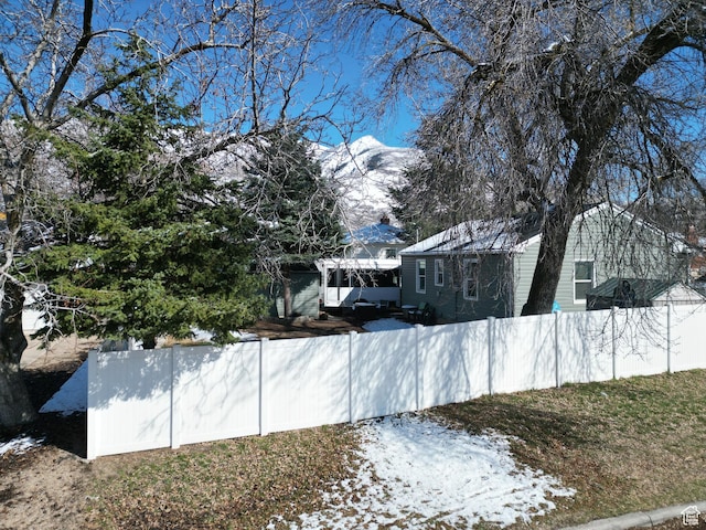 1054 34th St, Ogden, UT 84403 - snow covered property with fence and a dock
