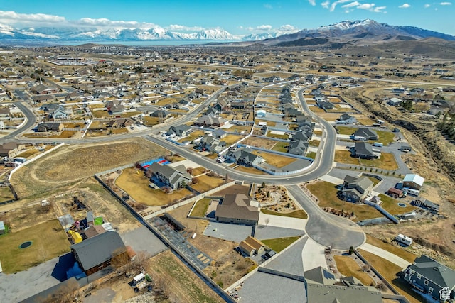 1879 E Tickville Cir, Eagle Mountain, UT 84005 - aerial view featuring a residential view and a mountain view