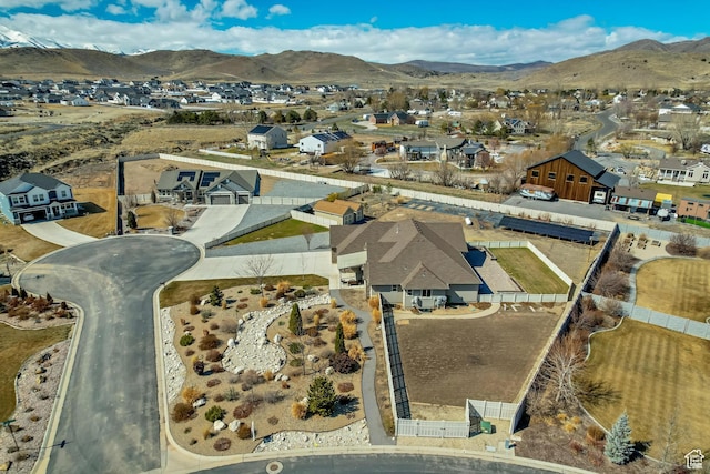 1879 E Tickville Cir, Eagle Mountain, UT 84005 - birds eye view of property featuring a residential view and a mountain view