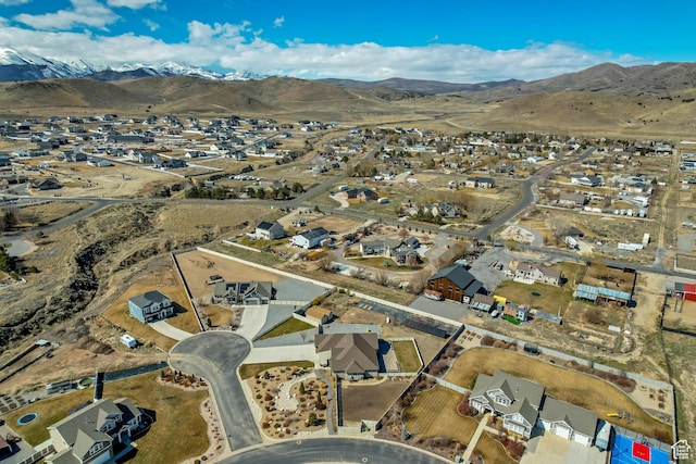 1879 E Tickville Cir, Eagle Mountain, UT 84005 - birds eye view of property with a mountain view and a residential view