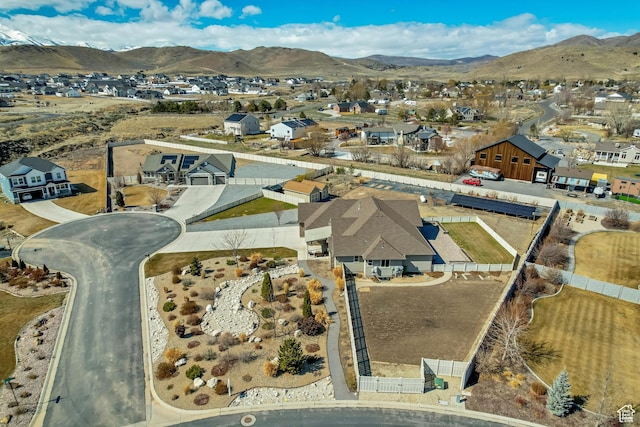1879 E Tickville Cir, Eagle Mountain, UT 84005 - aerial view featuring a residential view and a mountain view
