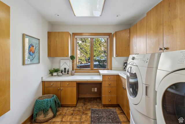 1919 E Baywood Dr, Holladay, UT 84117 - laundry area with cabinet space and washing machine and clothes dryer