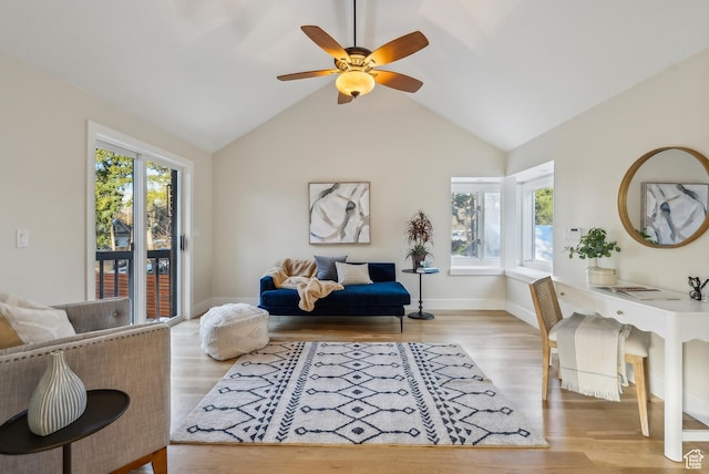 1919 E Baywood Dr, Holladay, UT 84117 - sitting room with a healthy amount of sunlight, wood finished floors, and a ceiling fan