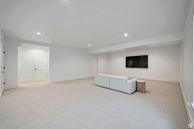563 W Founders Blvd Unit 90, Saratoga Springs, UT 84045 - unfurnished living room with recessed lighting, light carpet, and baseboards