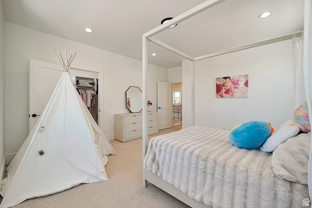 563 W Founders Blvd Unit 90, Saratoga Springs, UT 84045 - bedroom featuring light carpet and recessed lighting