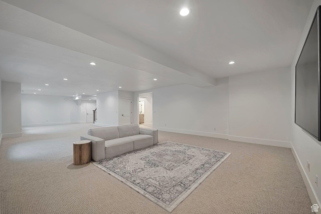563 W Founders Blvd Unit 90, Saratoga Springs, UT 84045 - living room featuring light carpet, recessed lighting, and baseboards