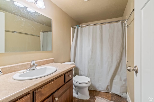 2043 W 1080 N, Provo, UT 84604 - full bath featuring curtained shower, toilet, vanity, and a textured ceiling