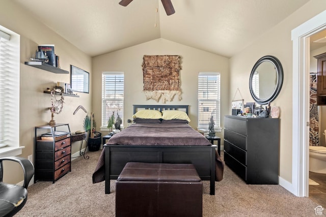 2043 W 1080 N, Provo, UT 84604 - carpeted bedroom featuring ceiling fan, baseboards, and lofted ceiling