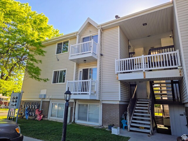 view of property featuring stairs