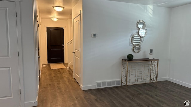7886 S Fauna Ln W, West Jordan, UT 84081 - corridor with visible vents, baseboards, and dark wood-type flooring