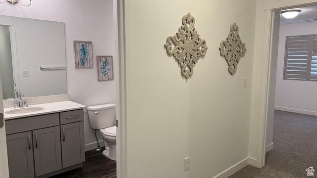 7886 S Fauna Ln W, West Jordan, UT 84081 - bathroom featuring vanity, toilet, and baseboards