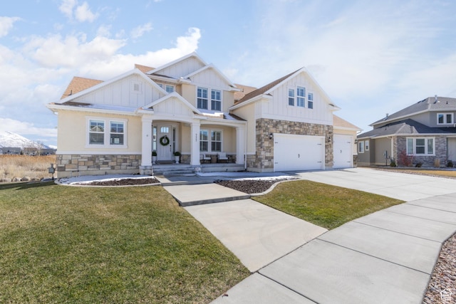 777 S Lake View Dr, Vineyard, UT 84059 - view of front of house featuring stone siding, board and batten siding, and driveway