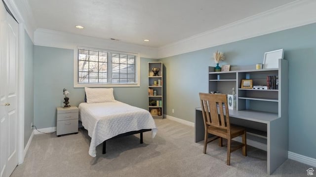 315 Stonehenge, Providence, UT 84332 - bedroom with crown molding, recessed lighting, carpet, and baseboards