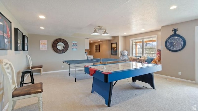 315 Stonehenge, Providence, UT 84332 - playroom featuring a textured ceiling, recessed lighting, baseboards, and light carpet