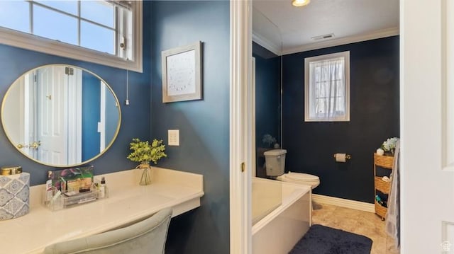 315 Stonehenge, Providence, UT 84332 - bathroom featuring a wealth of natural light, visible vents, baseboards, and ornamental molding