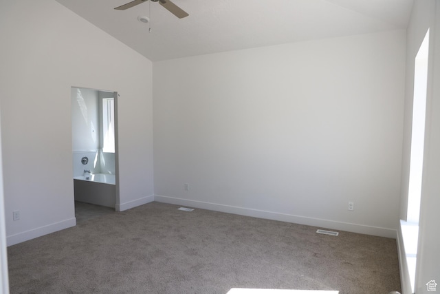3719 N Janie St Unit 1014, Eagle Mountain, UT 84005 - unfurnished room with carpet floors, lofted ceiling, and ceiling fan