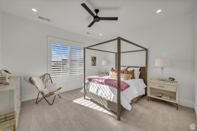 2904 E Stonedale Dr, St George, UT 84790 - carpeted bedroom featuring visible vents and recessed lighting