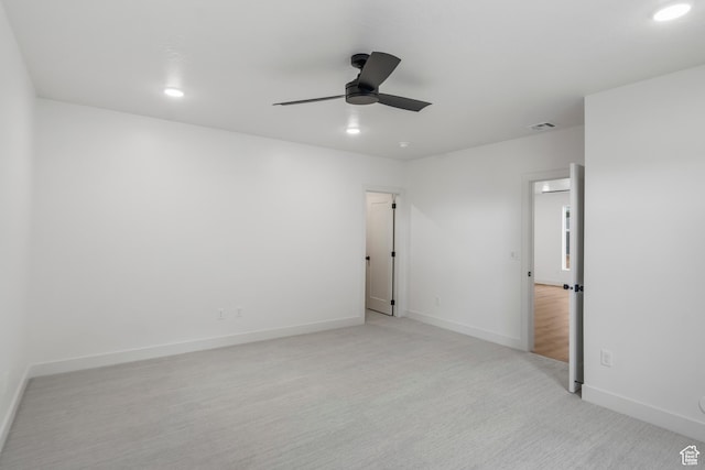 2911 W Rock Ridge Rd, Cedar City, UT 84720 - interior space featuring baseboards, visible vents, light colored carpet, and a ceiling fan