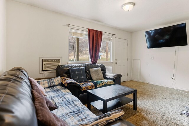 952 Canyon Rd, Logan, UT 84321 - carpeted living area with a wall mounted air conditioner and baseboards