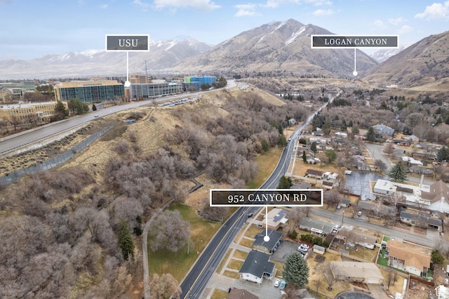 952 Canyon Rd, Logan, UT 84321 - aerial view with a mountain view