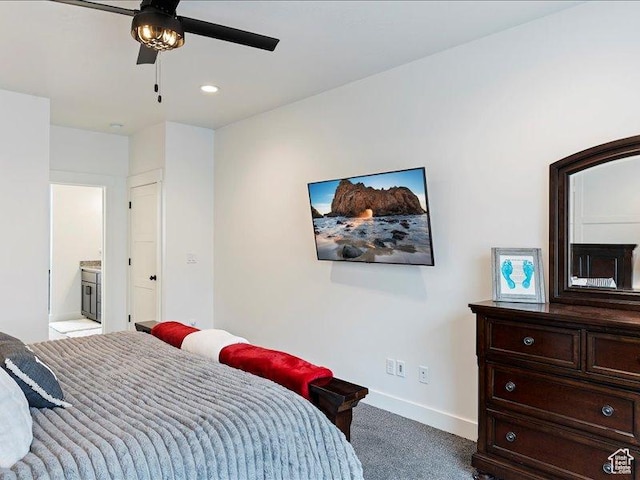 170 W 825 S, Willard, UT 84340 - bedroom featuring dark colored carpet, baseboards, ceiling fan, and recessed lighting