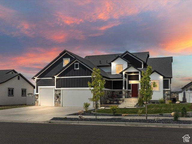 170 W 825 S, Willard, UT 84340 - craftsman house with concrete driveway, board and batten siding, and stone siding