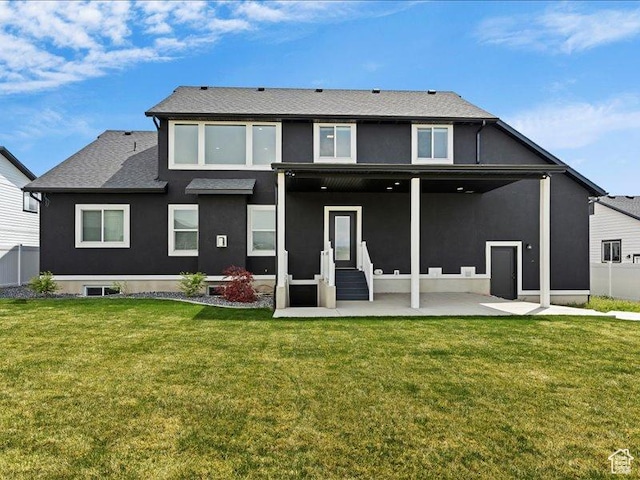 170 W 825 S, Willard, UT 84340 - back of house with stucco siding, a patio, and a yard