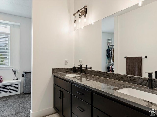 170 W 825 S, Willard, UT 84340 - bathroom with double vanity, a walk in closet, baseboards, and a sink