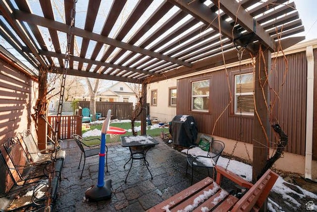 771 E Belmont Ave, Salt Lake City, UT 84105 - view of patio with a grill, a pergola, and fence