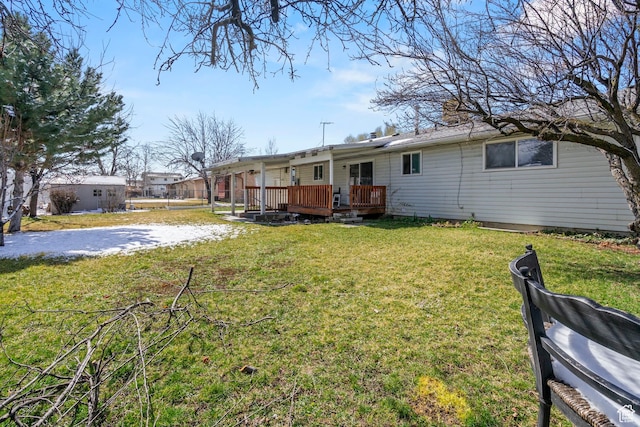 exterior space featuring a yard and a deck