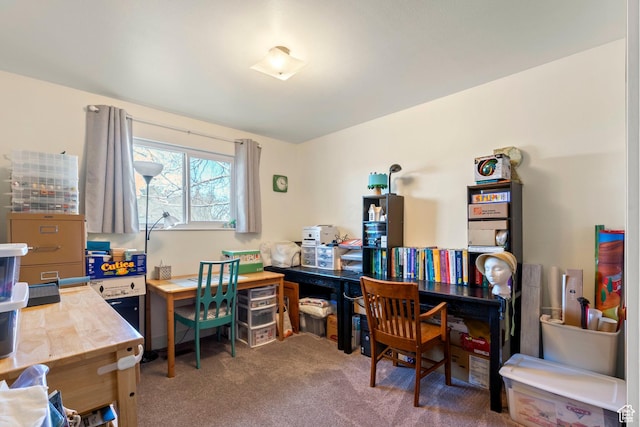 view of carpeted office