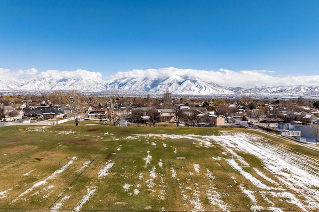 property view of mountains featuring a residential view