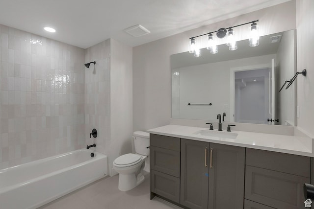 2123 N 520 W, Centerville, UT 84014 - full bath featuring vanity, toilet,  shower combination, and visible vents