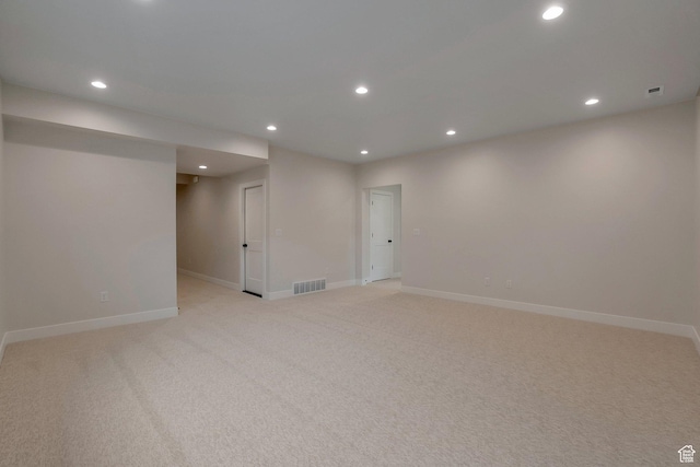 2123 N 520 W, Centerville, UT 84014 - finished basement featuring baseboards, light carpet, recessed lighting, and visible vents