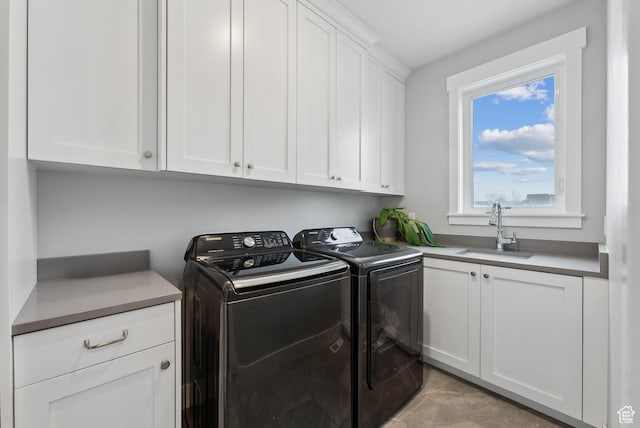 9227 N Horizon Dr, Eagle Mountain, UT 84005 - washroom featuring cabinet space, independent washer and dryer, and a sink