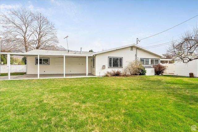 7046 S 2955 E, Cottonwood Heights, UT 84121 - back of property featuring a patio, fence, and a lawn