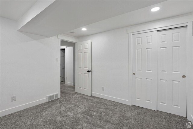 7046 S 2955 E, Cottonwood Heights, UT 84121 - interior space with recessed lighting, carpet flooring, visible vents, and baseboards
