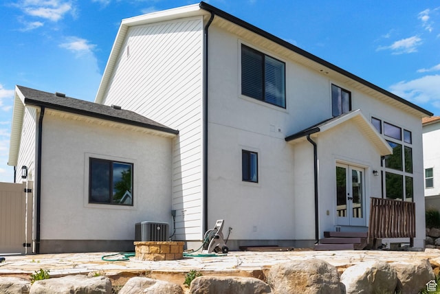 764 E 760 S, Pleasant Grove, UT 84062 - rear view of house featuring french doors, cooling unit, stucco siding, and entry steps