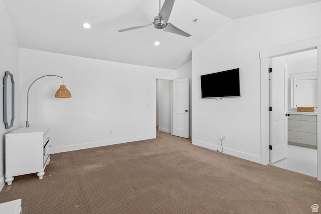 764 E 760 S, Pleasant Grove, UT 84062 - unfurnished bedroom with recessed lighting, baseboards, lofted ceiling, and carpet floors