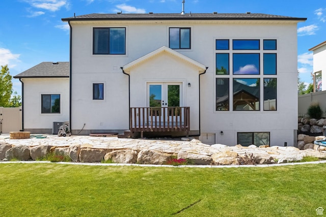 764 E 760 S, Pleasant Grove, UT 84062 - rear view of property with stucco siding, french doors, and cooling unit