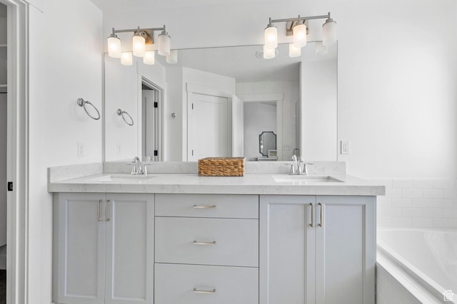 764 E 760 S, Pleasant Grove, UT 84062 - bathroom with a sink, a garden tub, and double vanity