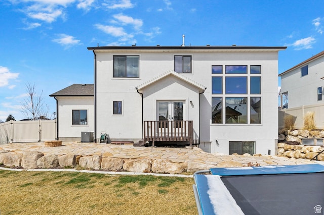 764 E 760 S, Pleasant Grove, UT 84062 - rear view of property with french doors, fence, stucco siding, and a gate