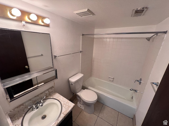 1162 E 400 S, Salt Lake City, UT 84102 - full bathroom with a textured ceiling, visible vents, toilet, and tile patterned flooring