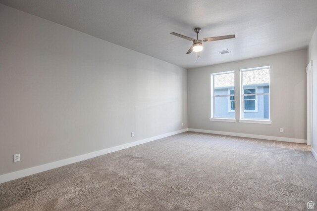 2744 E 1060 S, Spanish Fork, UT 84660 - carpeted empty room featuring visible vents, baseboards, and ceiling fan