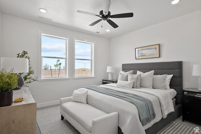 336 W Rosie Loop Unit 45W, Cedar City, UT 84721 - bedroom with baseboards, carpet flooring, recessed lighting, and ceiling fan