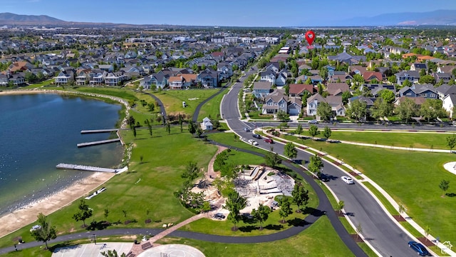 4532 W Cave Run Ln S, South Jordan, UT 84009 - aerial view of property's location featuring a water and mountain view and nearby suburban area