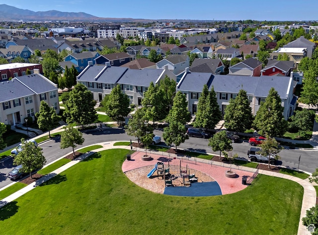4532 W Cave Run Ln S, South Jordan, UT 84009 - aerial view of residential area featuring a mountainous background and a recreational park
